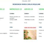 Menú del 11 al 16 de diciembre