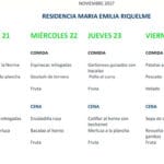 Menú del 20 al 25 de noviembre